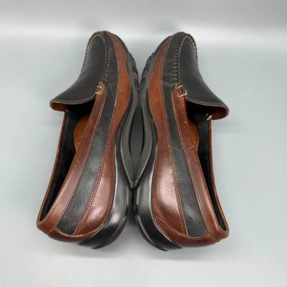 Allen Edmonds Boulder Venetian Men's 11.5 Black Brown Leather Driving Moccasin